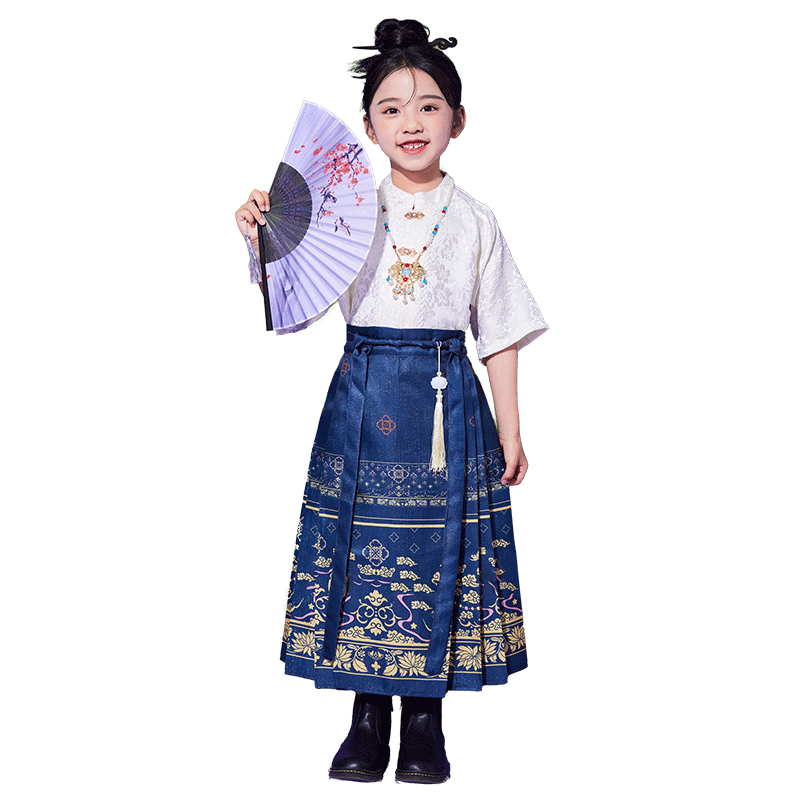 儿童中国风演出服男女童马面裙汉服小学生啦啦队班服大合唱演出服