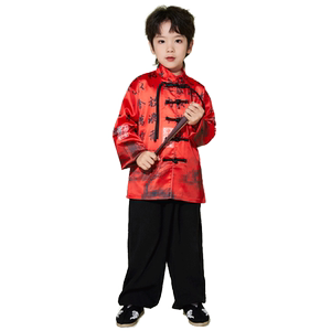 儿童国学中国风古装书童孔子朗诵服男女童汉服幼儿园三字经演出服