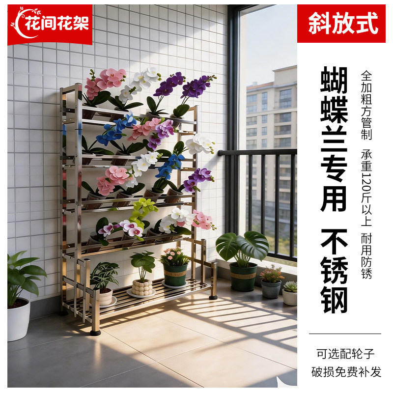 不锈钢蝴蝶兰专用移动花架