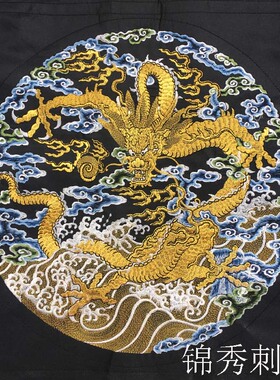 一品金色团龙古装戏曲王爷补子