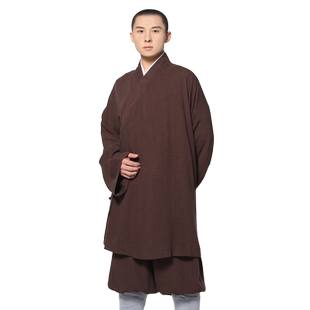 尚远僧服夏季棉麻大褂罗汉褂亚麻僧衣短褂套装罗汉衫长褂