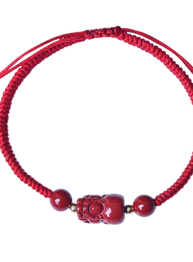 千瑟天然真朱砂貔貅手链