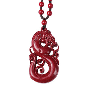 朱砂龙牌吊坠龙年本命年护身符属龙项链饰品男士礼物生肖龙形挂件