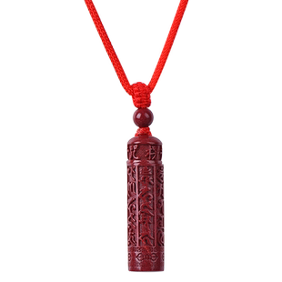 天然朱砂椭圆形楞严咒吊坠挂件护身符愣严经项链男女款严楞经饰品