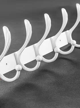 欧式白色挂钩轻奢ins风壁挂墙壁免打孔门后衣架排钩进门玄关创意