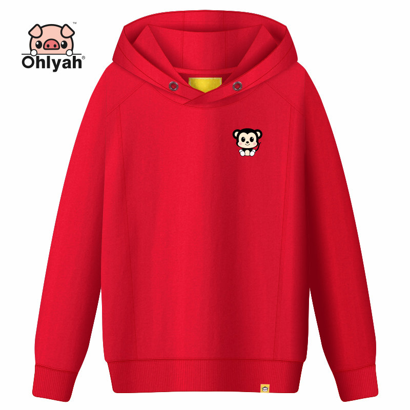 卫衣2019新款女长袖韩版宽松本命年红色纯棉连帽衫学生班服定制潮