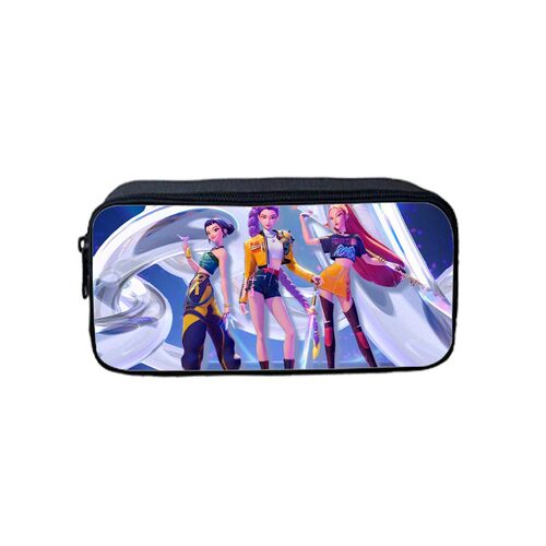 新品印花猎魔女团K-POP笔袋卡通文具袋Huntrix Kpop小学生收纳包