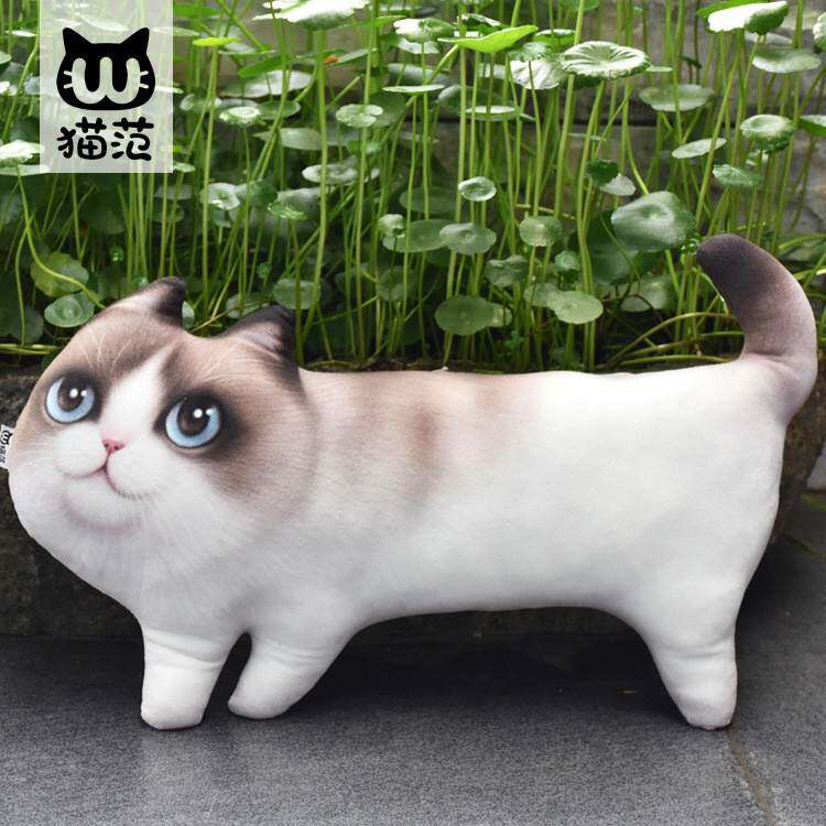 猫范原创  三脚猫床上抱枕公仔毛绒韩国可爱猫咪睡觉女孩创意摆件
