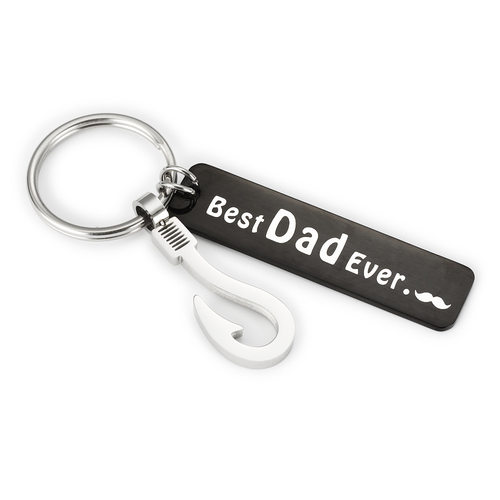 新款刻字BestDadEver金属小挂件