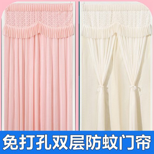 蕾丝门帘隔断帘家用免打孔卧室