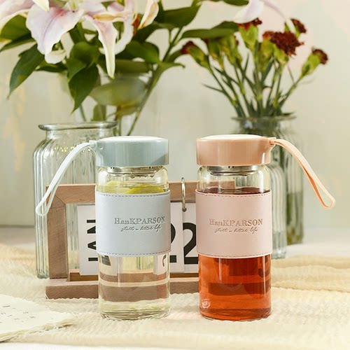 夏季提手耐热水杯办公室泡茶杯