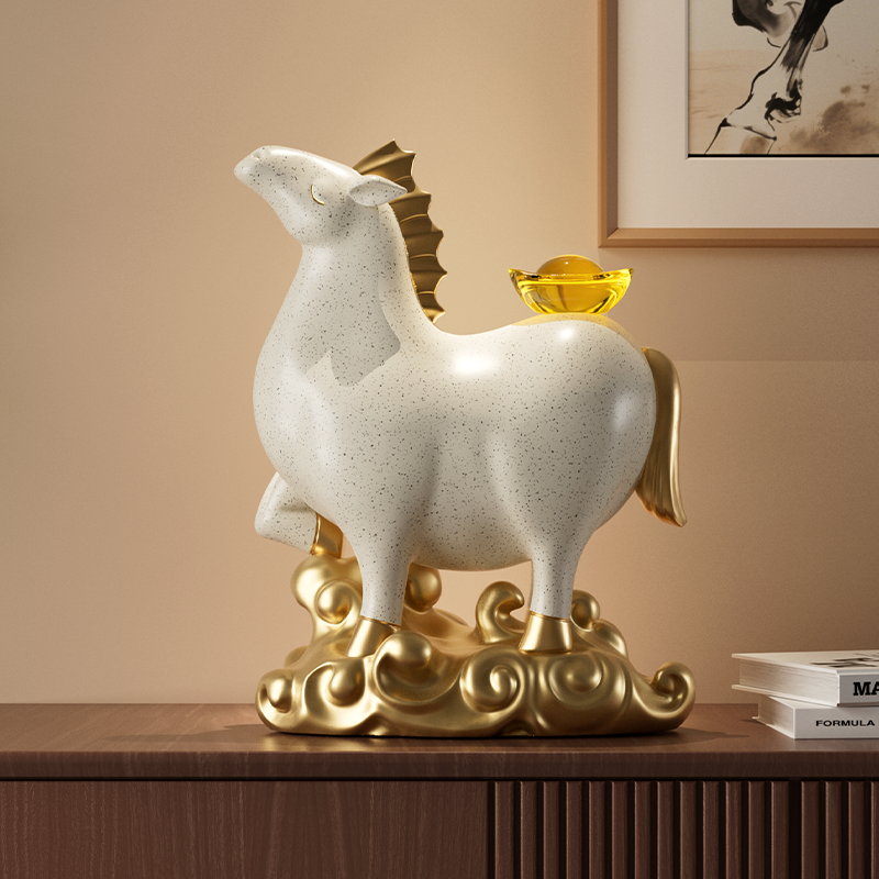 马上有钱生肖马摆件办公室柜子生意兴隆客厅玄关装饰乔迁开业礼物