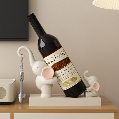 亲子大象红酒架摆件高级感轻奢家居饰品客厅餐柜酒柜酒托 托装饰