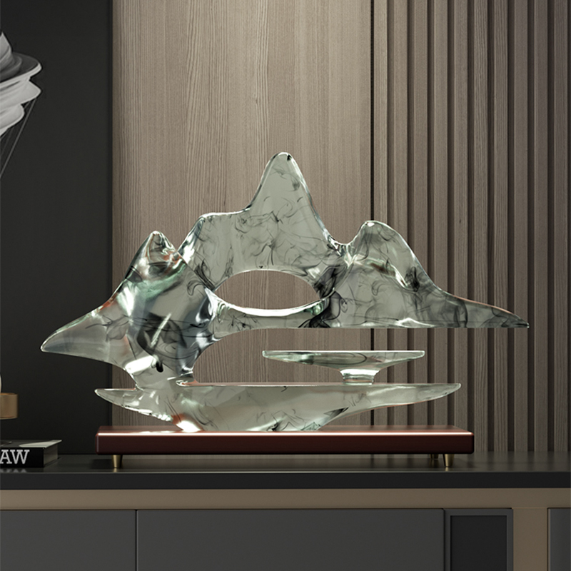 艺心艺意透明假山装饰柜装饰摆件