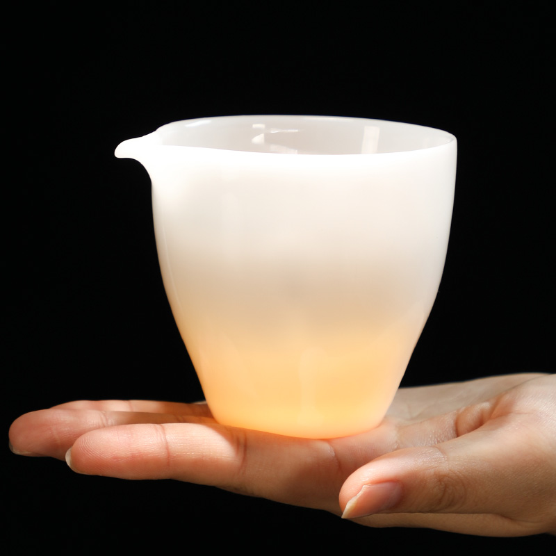 冰种璞玉瓷茶具公道杯