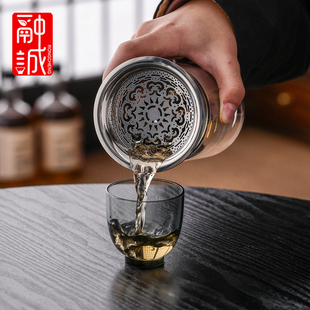 双层玻璃茶壶高硼硅耐高温单壶一人用便携泡茶神器茶水分离过滤壶