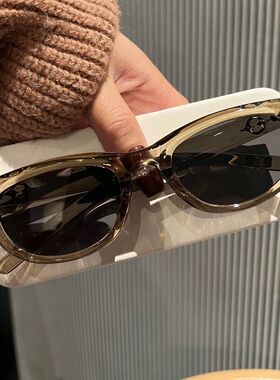 2025年新款韩版橄榄绿猫眼墨镜女适合小脸凹造型遮阳街拍太阳眼镜