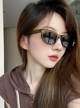 欧美复古辣妹造型太阳眼镜女2023新款墨绿色气质款墨镜高级感个性