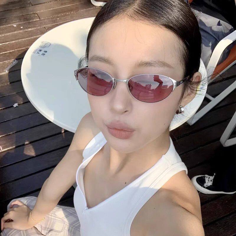 2026新款复古金属老钱风猫眼墨镜女潮显脸小网红高级网感太阳眼镜