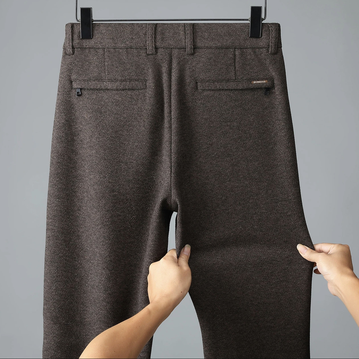 2025冬季新款羊毛混纺宽松修身直筒裤男士慵懒风痞帅简约休闲长裤