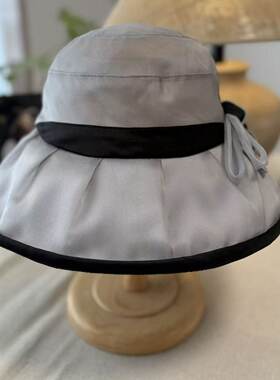 淑女风宽帽檐渔夫帽女春夏防晒遮阳帽优雅气质太阳帽
