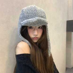 羊羔绒雷锋帽女冬季韩版女式秋冬保暖护耳帽防寒加厚户外骑车帽子
