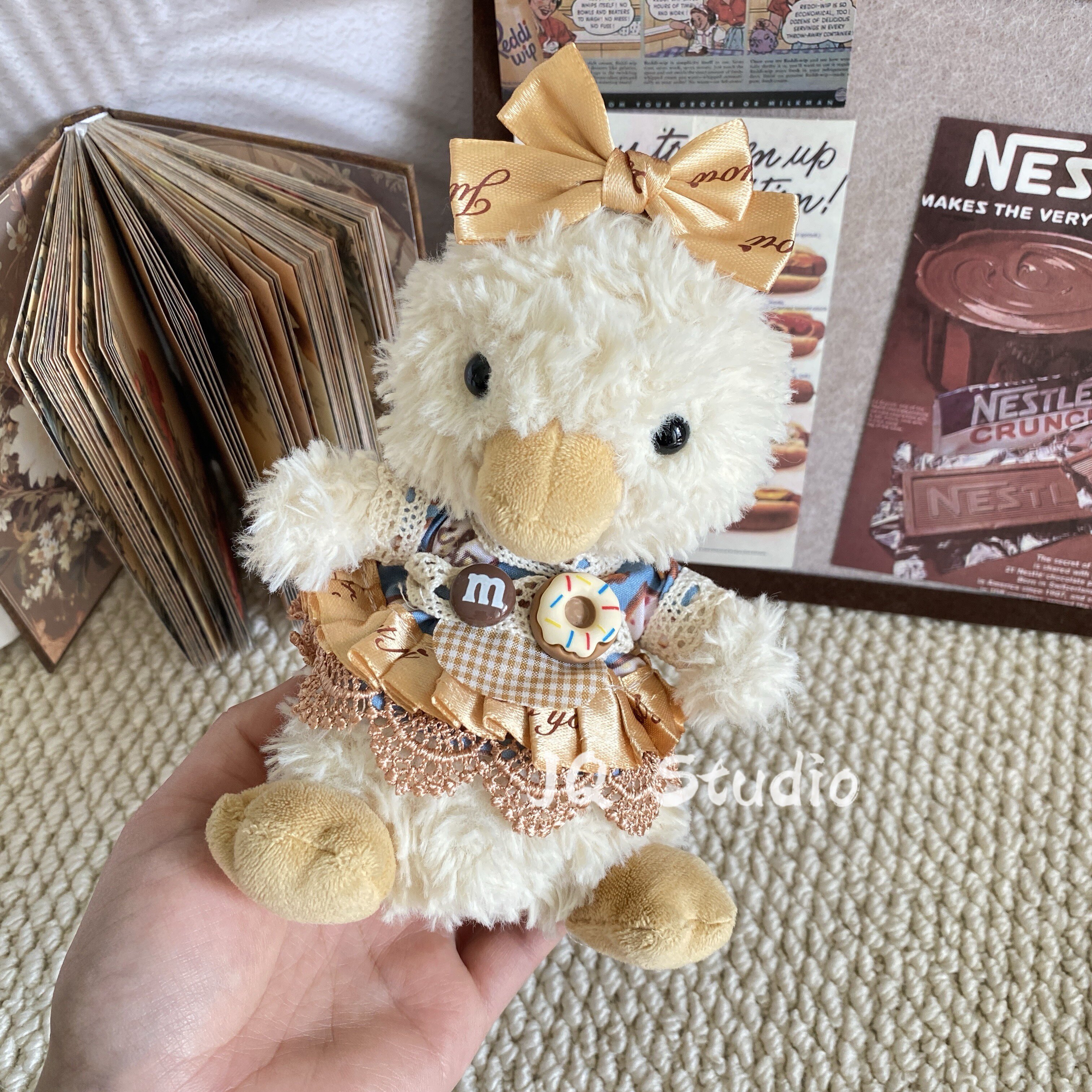 jellycat15cm甜美小鸭娃衣毛绒玩具公仔玩偶生日礼物春款裙子衣服