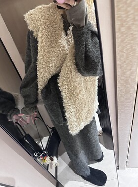 叠穿上衣仿皮毛一体羊羔毛马甲女