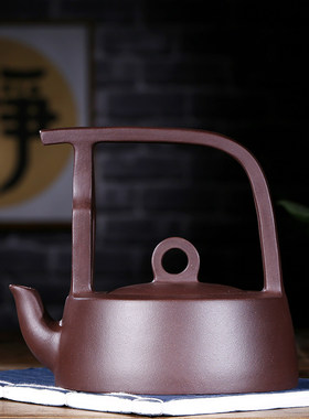 正品经典景舟提梁老壶原矿紫泥