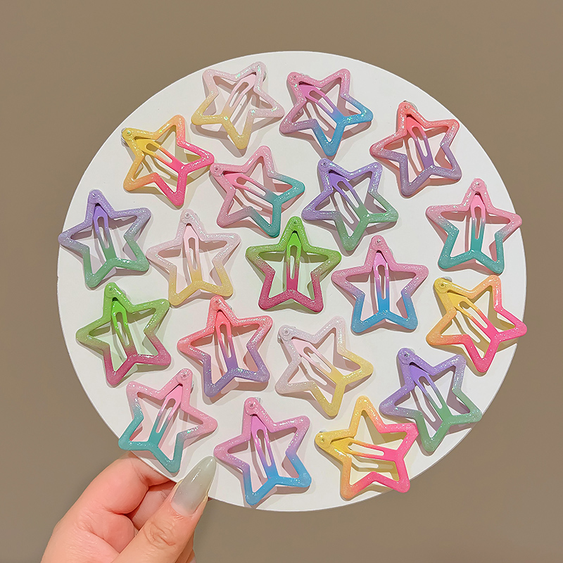 渐变彩色星星发卡儿童可爱饰品