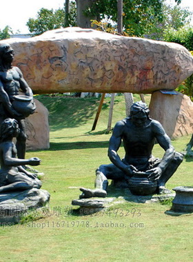 玻璃钢瓦罐情景雕塑博物馆摆件