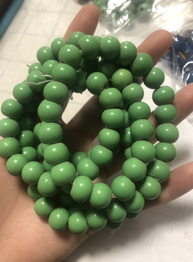 淄博琉璃珠子博山老琉璃绿色珠子老珠子