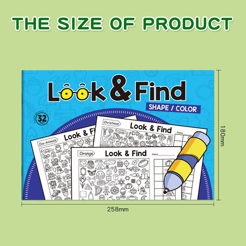 跨境专注力涂色 look and Find Book查找儿童安静书涂色启蒙训练