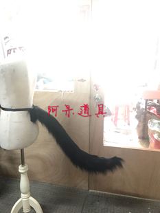 最终幻想ff14猫魅种族黑色猫尾巴耳朵毛绒COS道具装备定做
