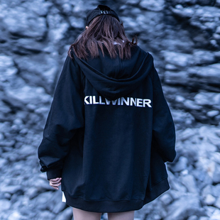 killwinner运动美式 情侣装 连帽开衫 夹克 外套男加绒卫衣潮牌春秋季