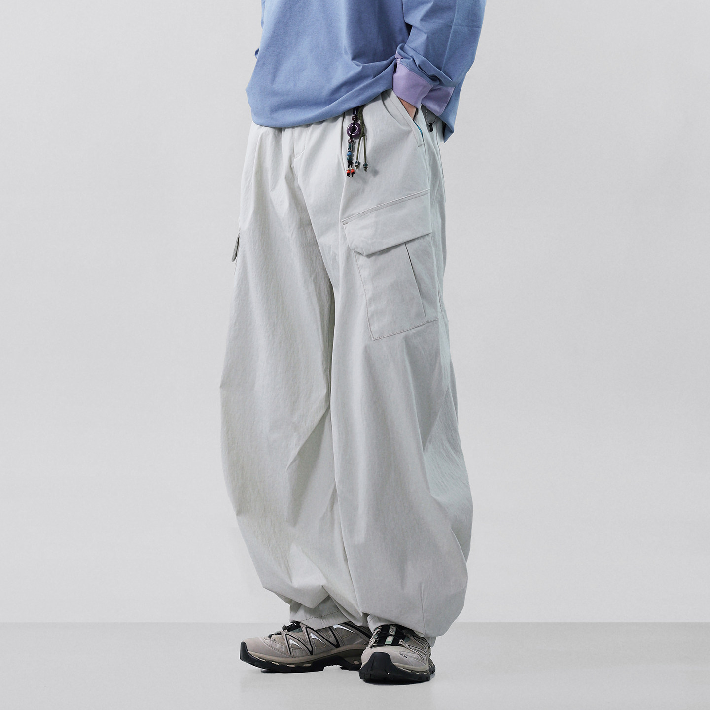 BREAK MIX户外防水软壳冲锋裤男宽松伞兵阔腿裤直筒工装休闲长裤,男装,休闲裤,淘宝优惠券,粉丝福利购,淘宝优惠卷