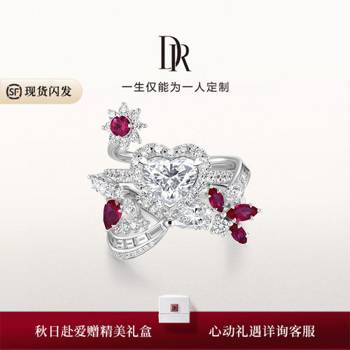 DRHEART双人共舞高奢款心形戒求婚钻戒克拉戒套戒叠戴戒指WJ0683