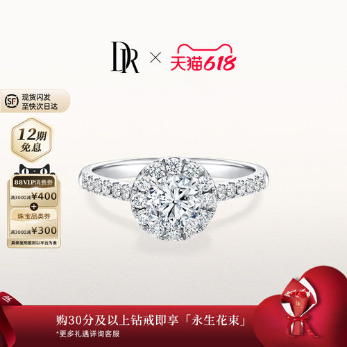 DR求婚钻戒群镶排钻1克拉