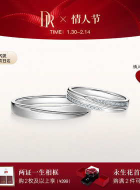DRBELIEVE系列SUNSHINE结婚对戒情侣对戒铂金钻石B09025/B09026