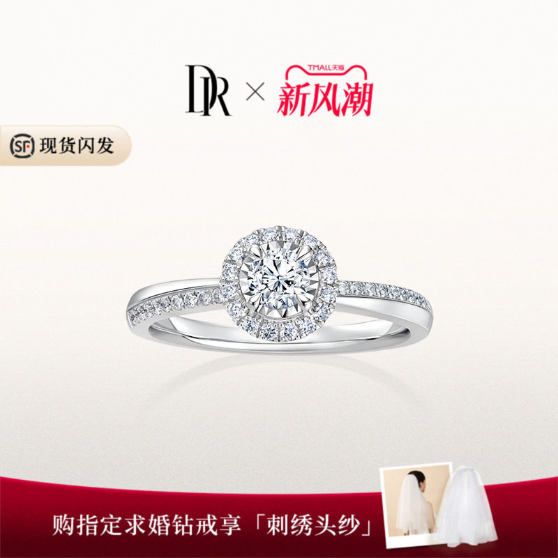 DR一生相随求婚钻戒铂金钻石戒指图片