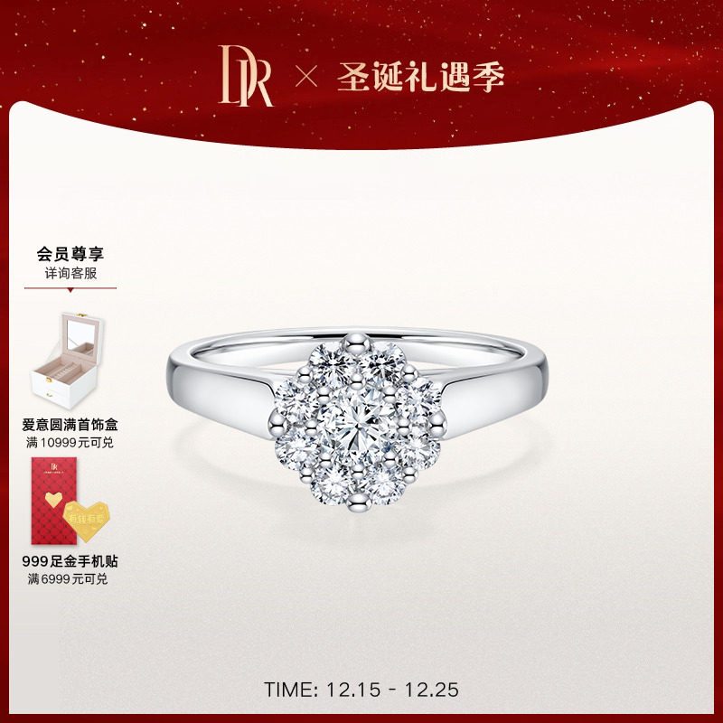 DR求婚钻戒群镶圆形钻戒四爪