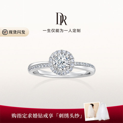 DR一生相随求婚钻戒铂金钻石戒指
