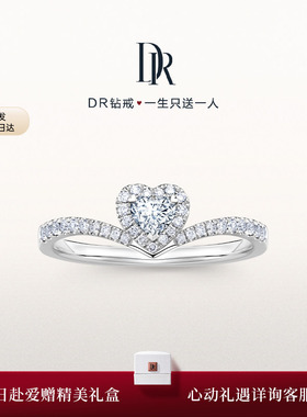 [礼物]DRHEART简奢守护真心求婚钻戒心形钻石克拉戒WJ0262