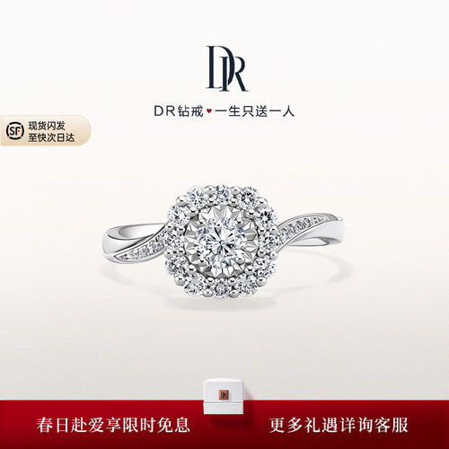 DR简奢款钻石戒指K金镶嵌