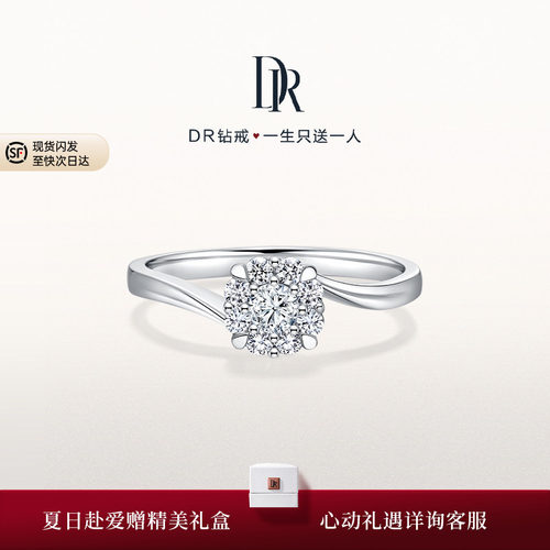 DR求婚钻戒群镶显钻国检证书