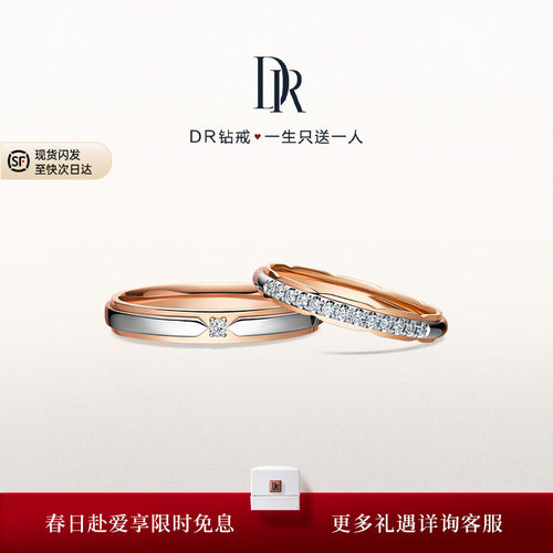 DR求婚钻戒情侣对戒排钻