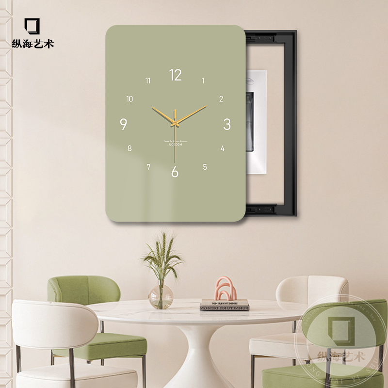 小清新纯色电表箱装饰画极简竖版遮挡配电箱网线盒变电箱盖板挂画