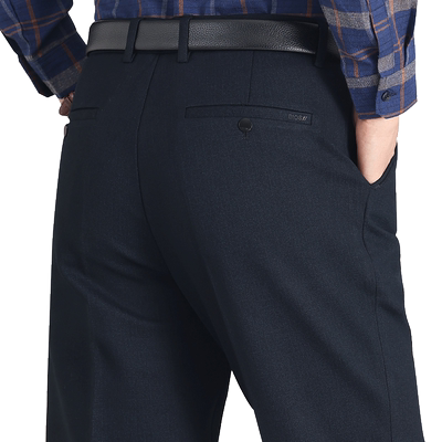 爸爸裤子冬季厚款高腰宽松休闲裤