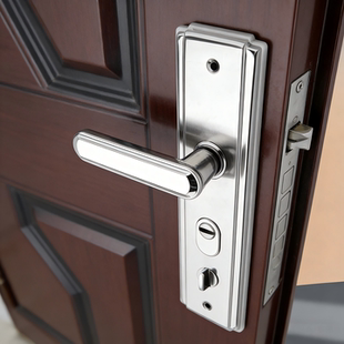 防盗门门锁家用通用型门把手上提反锁大门锁具套装 室内铁门房门锁