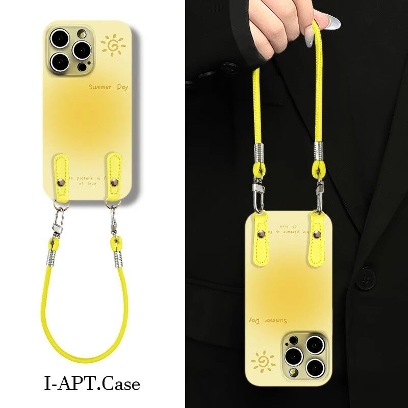 渐变柠檬黄小太阳适用苹果手机壳